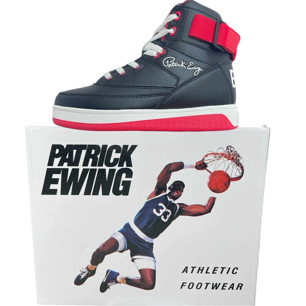 Patrick Ewing 33HI Orion Strap Retro Basketball Sneakers Women's 7 /5Y Black/Red